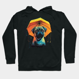 Pug Rainy Day With Umbrella Hoodie